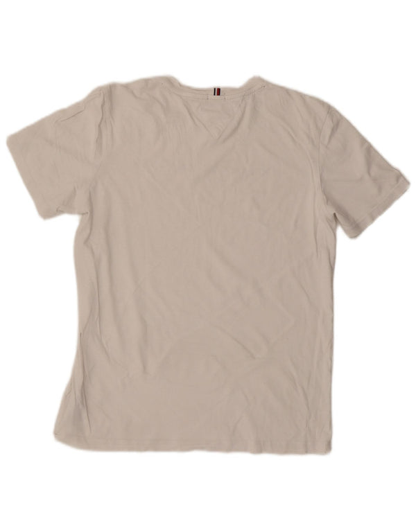 TOMMY HILFIGER Jungen T-Shirt mit Grafik, 15–16 Jahre, weiße Baumwolle