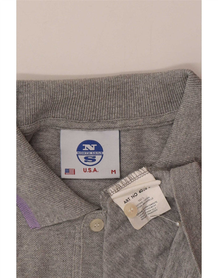 North Sails Herren-Poloshirt mit Grafik, mittelgraue Colourblock-Baumwolle