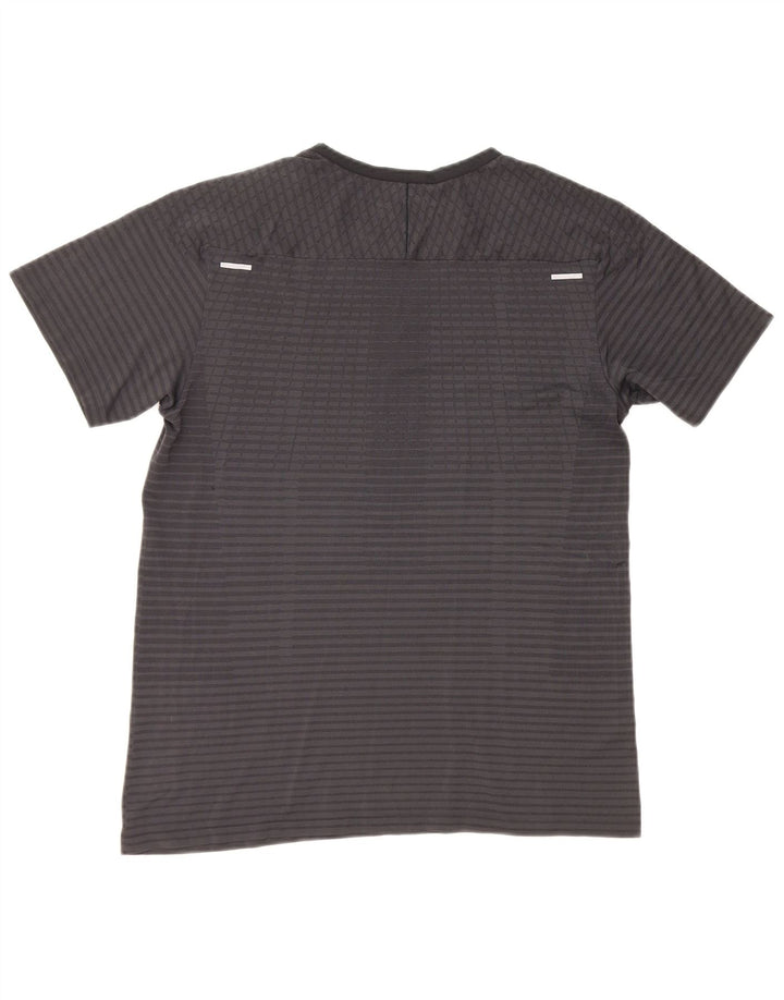 Nike Herren Dri Fit T-Shirt Top Mittelgrau Nadelstreifen