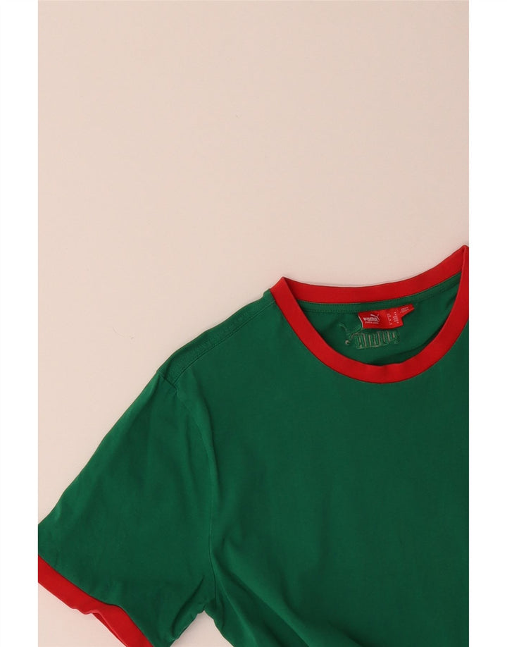 PUMA Mens Graphic T-Shirt Top Medium Green Cotton Vintage Puma and Second-Hand Puma from Messina Hembry 