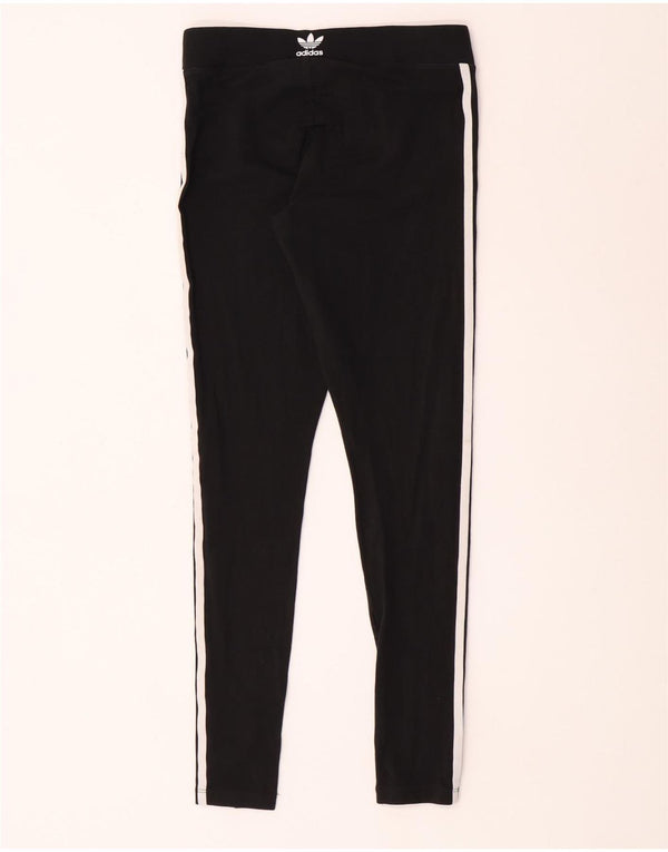 Adidas Damen Leggings UK 8/10 Small Schwarz Baumwolle