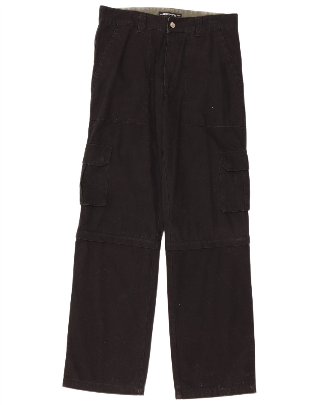Weipper Herren gerade Cargohose W34 L34 schwarze Baumwolle