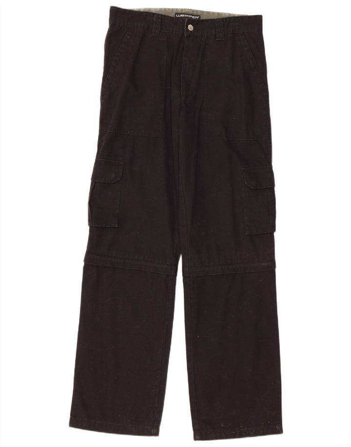 Weipper Herren gerade Cargohose W34 L34 schwarze Baumwolle