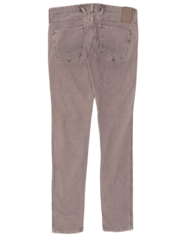 Replay Damen Anbass Slim Jeans W33 L34 Graue Baumwolle
