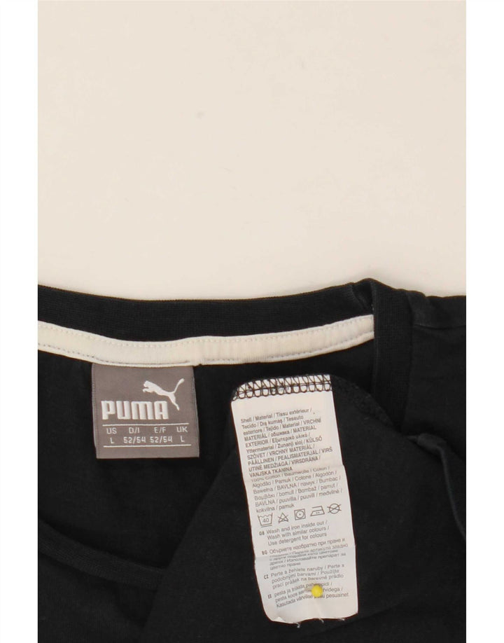 Puma Herren T-Shirt mit Grafik, groß, aus schwarzer Baumwolle