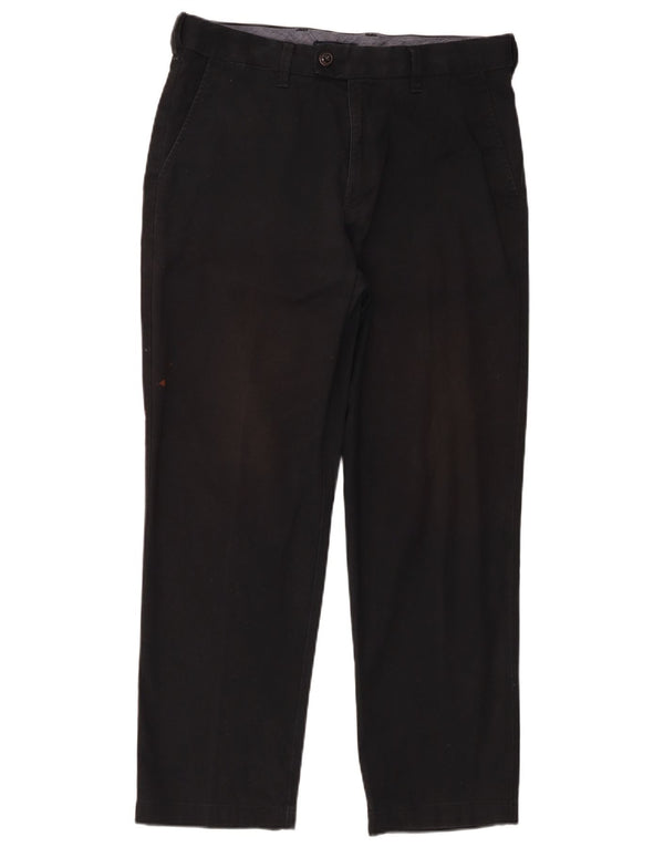 Gerade Herren-Anzughose von Marks & Spencer, W34, L29, schwarze Baumwolle
