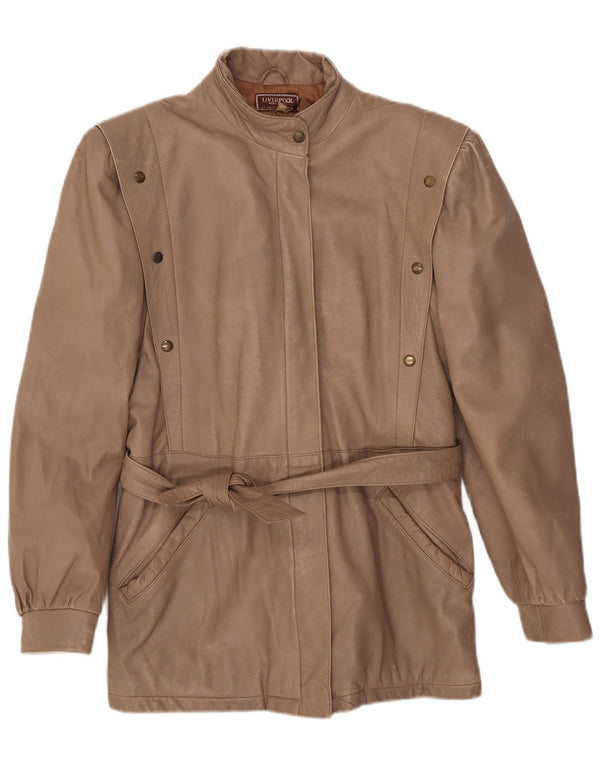 Liverpool Damen Lederjacke IT 46 Large Beige Leder