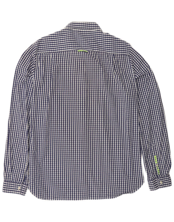 SUPERDRY Herren-Hemd, groß, marineblau, Gingham-Baumwolle