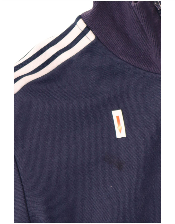 Adidas Herren-Trainingsanzug-Top-Jacke aus mittelmarineblauem Polyester