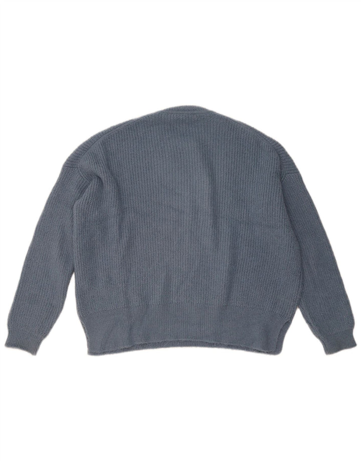 ZARA Damen-Pullover, übergroß, Rundhalsausschnitt, Gr. 10, Marineblau