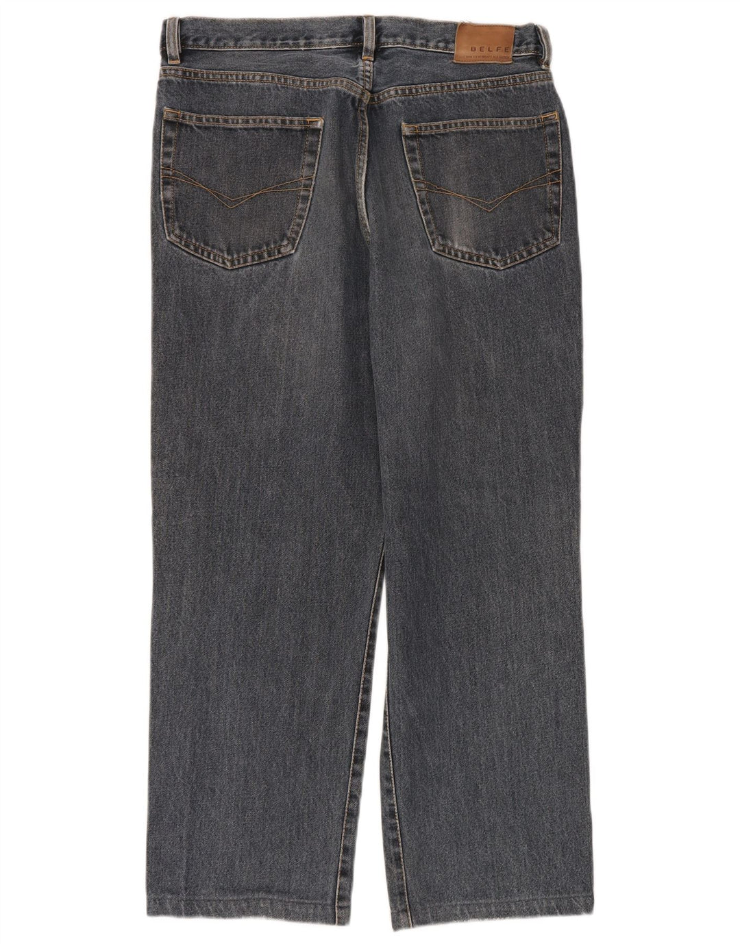 Belfe Herren-Crop-Jeans W33 L26 Blaue Baumwolle