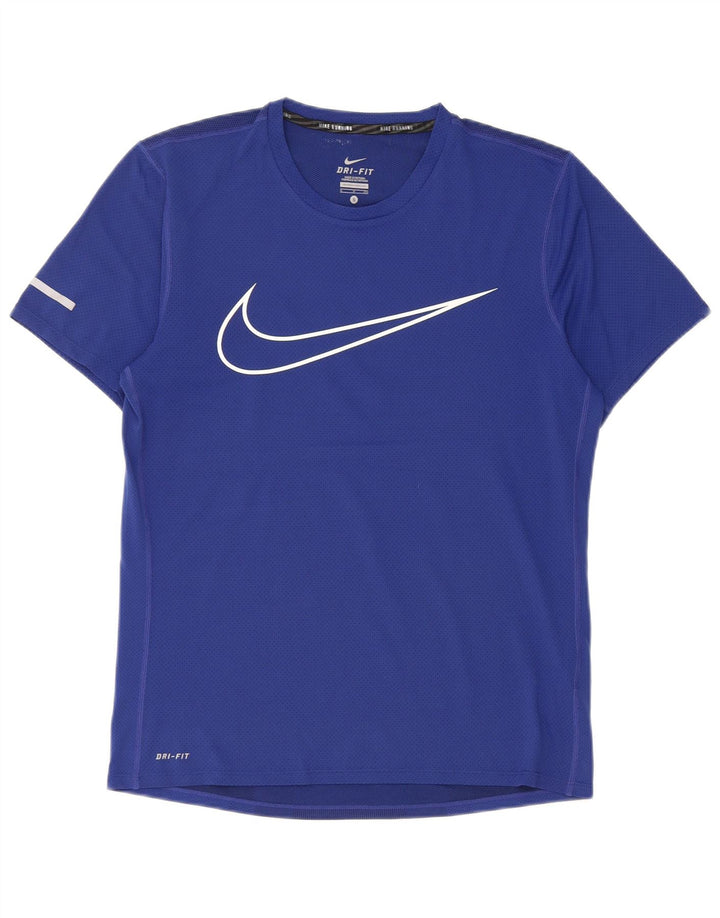 Nike Herren Dri Fit Graphic T-Shirt Top Small Blau Polyester