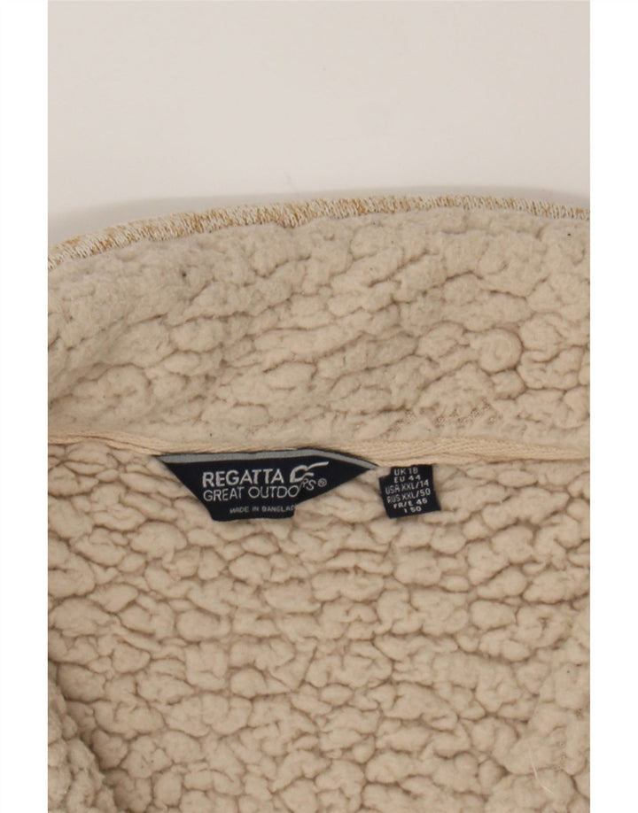 REGATTA Womens Tracksuit Top Jacket UK 18 XL Beige Flecked Polyester Vintage Regatta and Second-Hand Regatta from Messina Hembry 