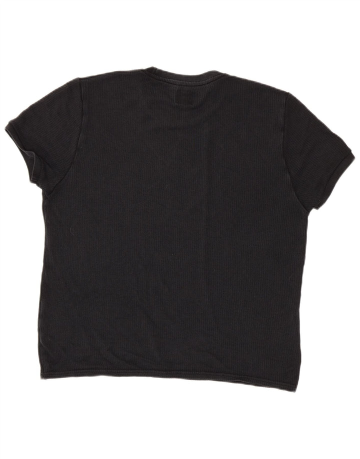 Zara Damen Strick-T-Shirt-Oberteil UK 16 Large Schwarz
