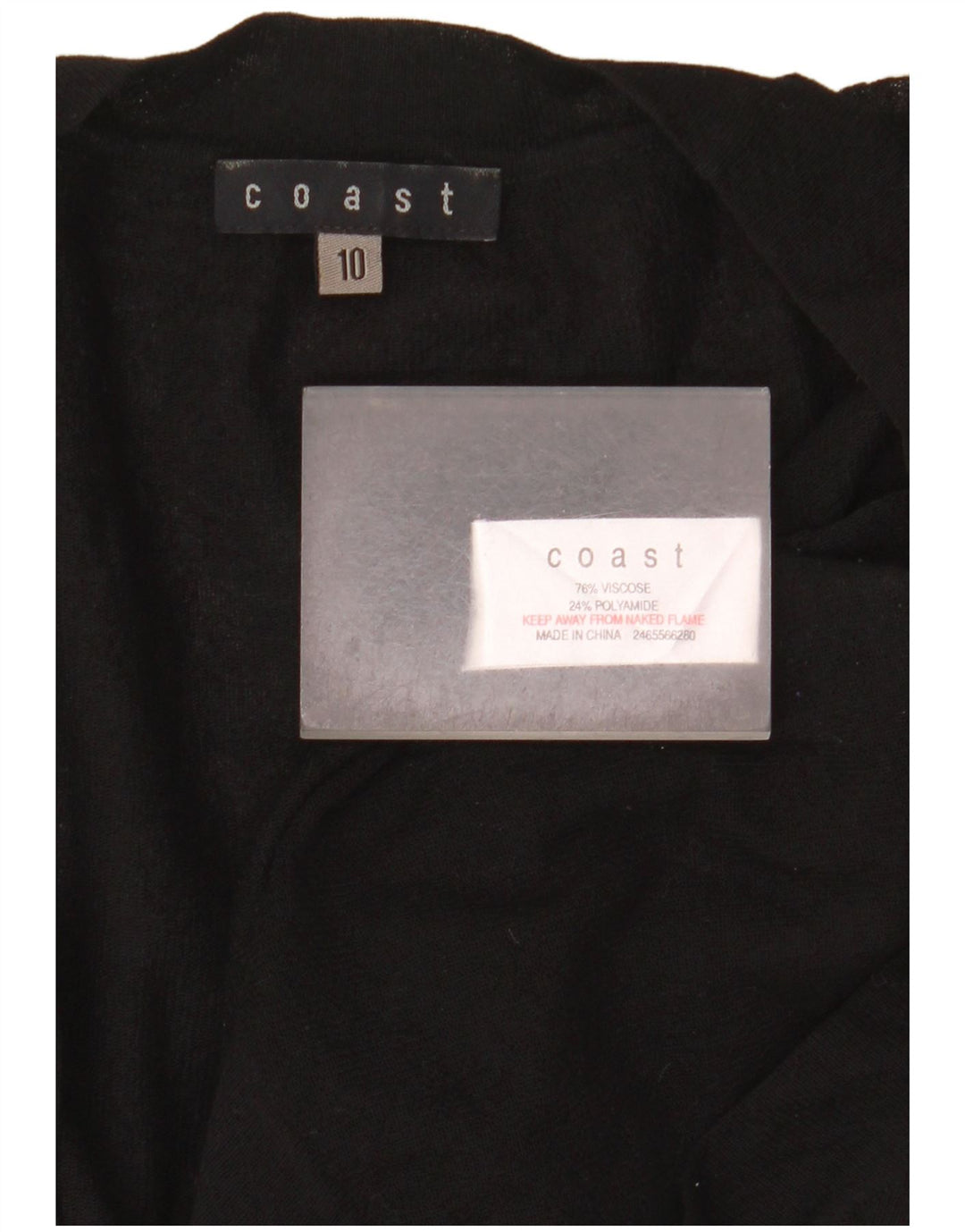 Durchsichtiges Bolero-Top für Damen von Coast, UK 10, Größe S, schwarze Viskose