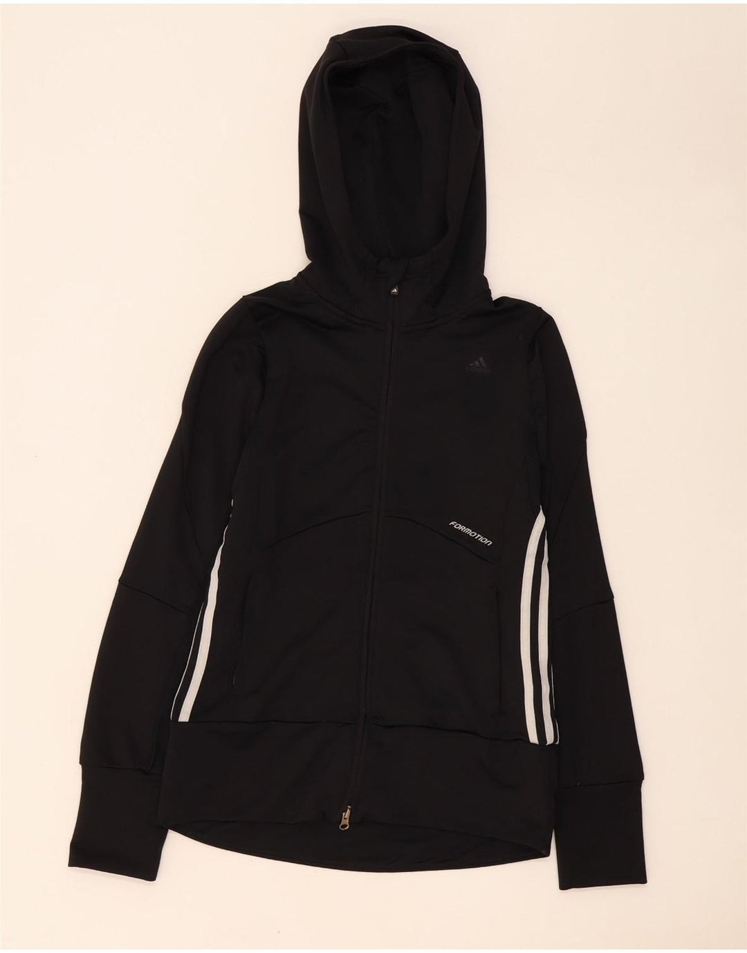 Adidas Damen Clima 365 Zip Hoodie Pullover UK 12 Medium Schwarz Polyester