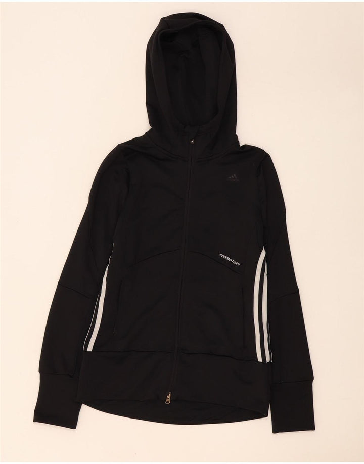 Adidas Damen Clima 365 Zip Hoodie Pullover UK 12 Medium Schwarz Polyester