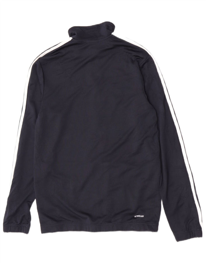 Adidas Herren-Trainingsanzug-Top-Jacke aus mittelmarineblauem Polyester