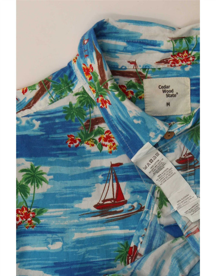 Cedarwood State Herren-Kurzarmhemd aus mittelblauer hawaiianischer Baumwolle
