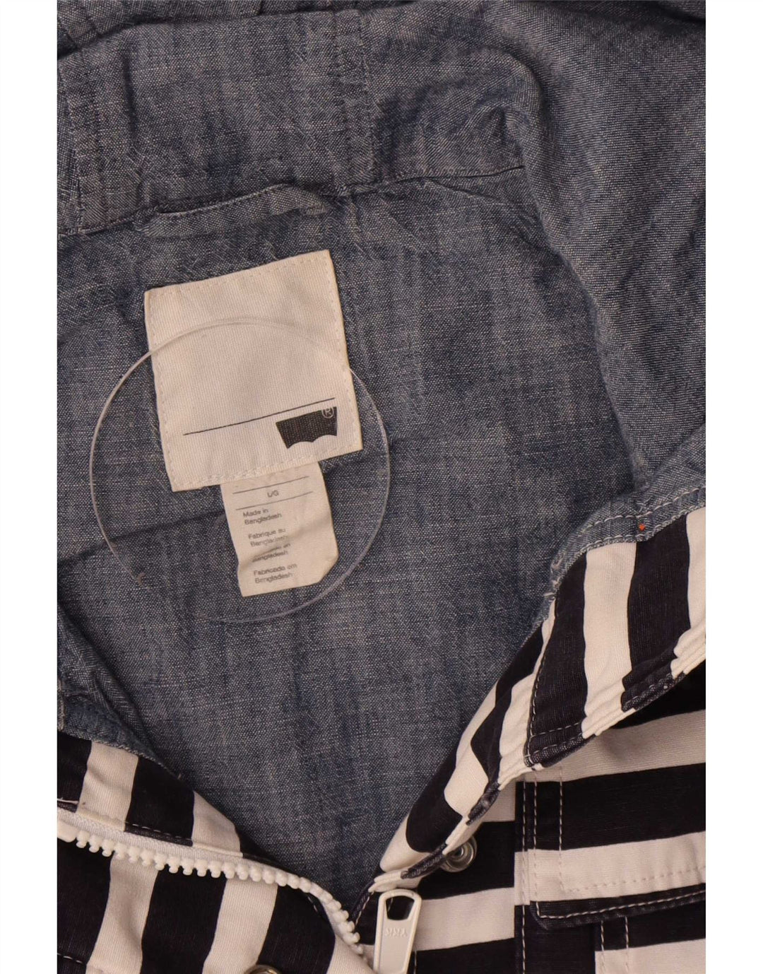 Levi's Damen-Regenjacke mit Kapuze, UK 16, Größe L, Marineblau, Baumwolle