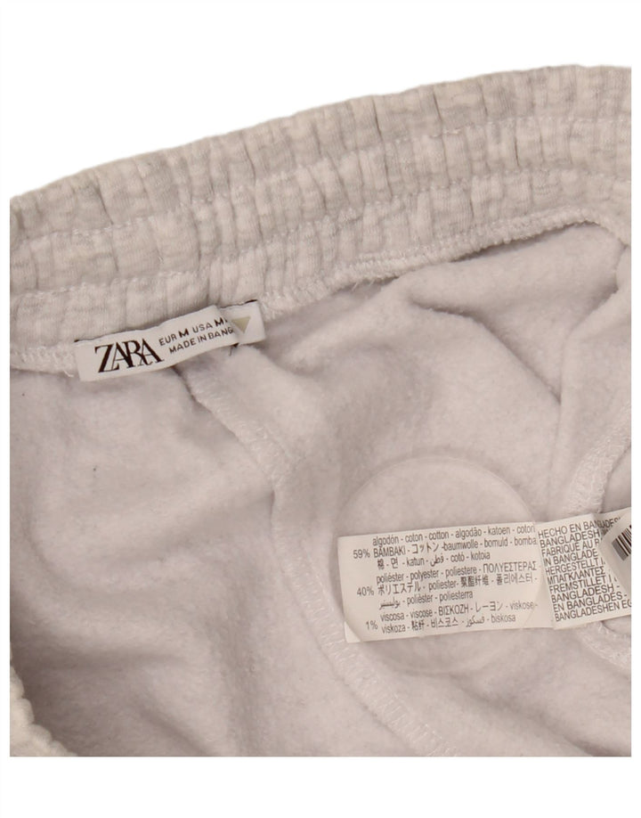 Zara Damen-Trainingshose, UK 12, mittelgrau gefleckte Baumwolle