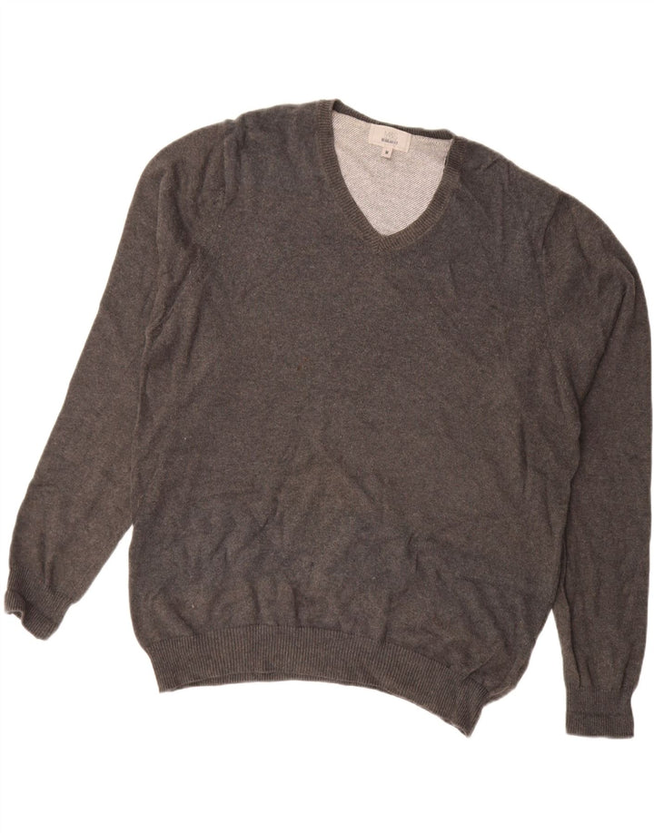 MARKS & SPENCER Herren-Pullover mit normaler Passform und V-Ausschnitt in Mittelgrau