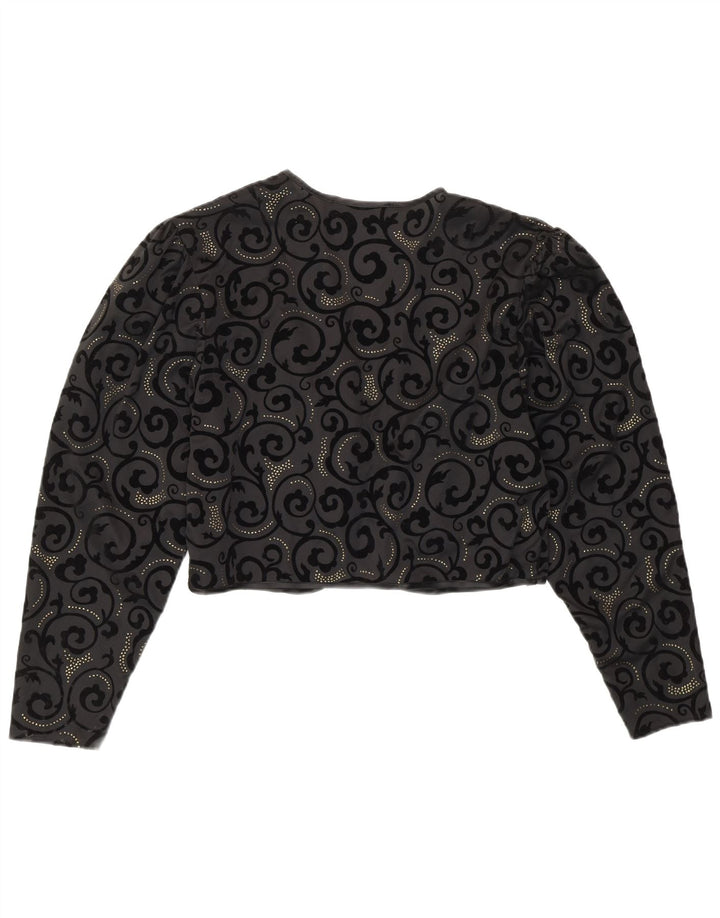 Brigitte Both Damen Bolero Top EU 42 Large Schwarz Paisley Polyester