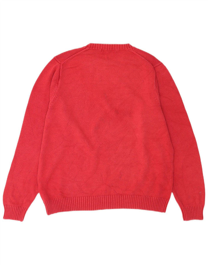 Marks & Spencer Herren Blauer Harbour-Pullover mit Rundhalsausschnitt Mittelrot