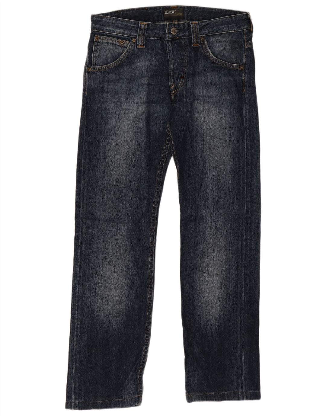 Lee Damen Powell Straight Jeans W30 L28 Marineblau Baumwolle