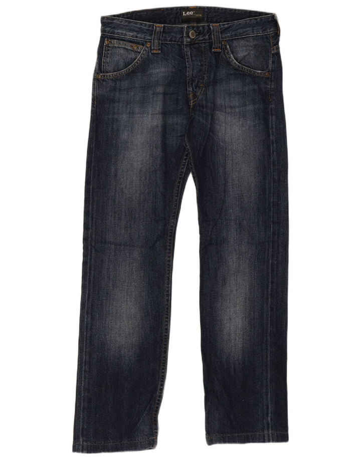 Lee Damen Powell Straight Jeans W30 L28 Marineblau Baumwolle