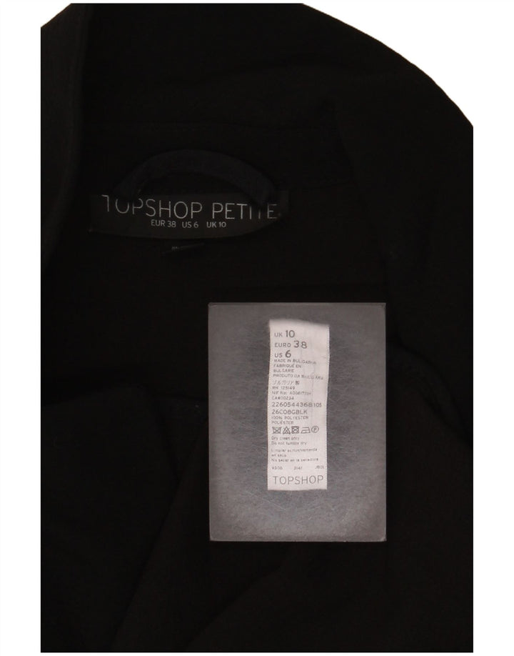 Topshop Damen-Blazer, lang geschnitten, übergroß, Gr. 10, Schwarz