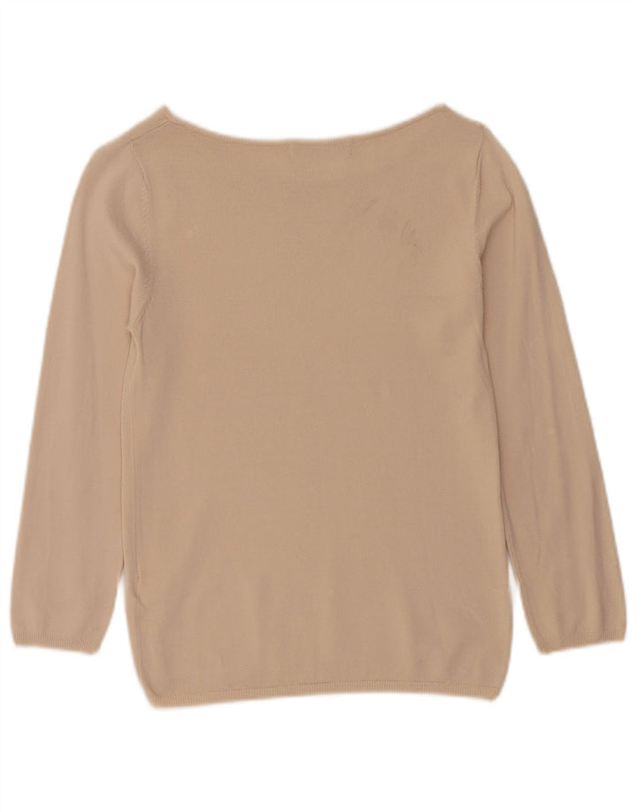Zara Damen Bluse Top UK 12 Medium Beige