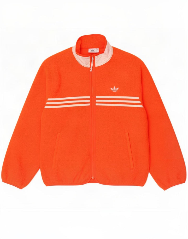 Adidas Herren Fleecejacke UK 38 Mittelorange Polyester