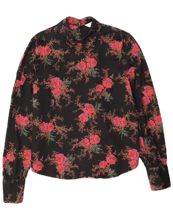 & Other Stories Langarm-Blusenoberteil für Damen EU 36 Kleines schwarzes Blumenmuster