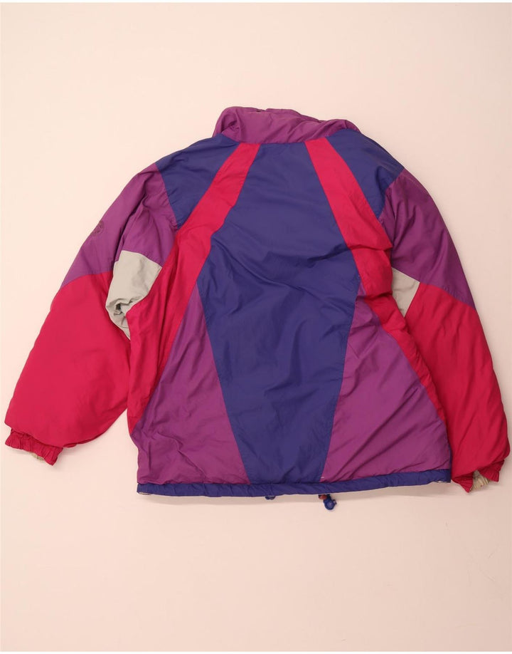 VINTAGE Wendejacke mit Kapuze für Damen, groß, beige, Farbblock-Polyester