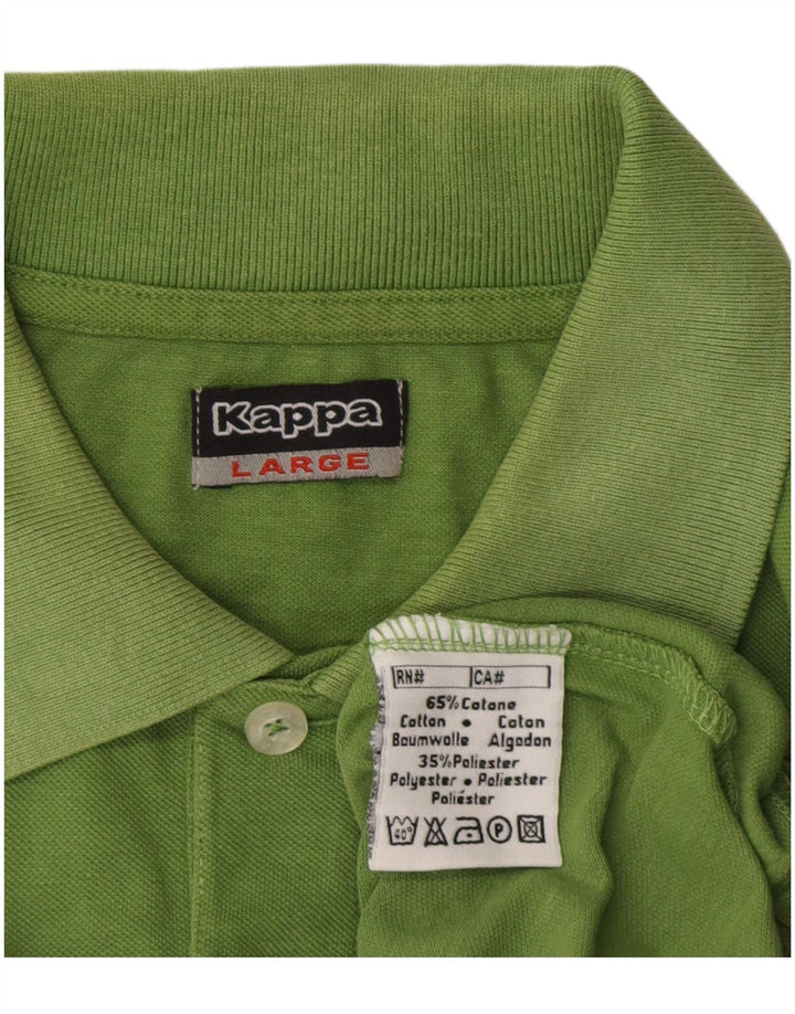 Kappa Herren-Poloshirt, groß, grüne Baumwolle