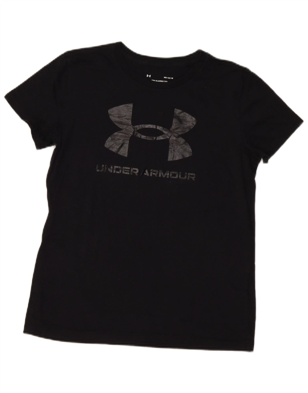 Under Armour Damen Graphic T-Shirt Top UK 14 Mittelschwarze Baumwolle