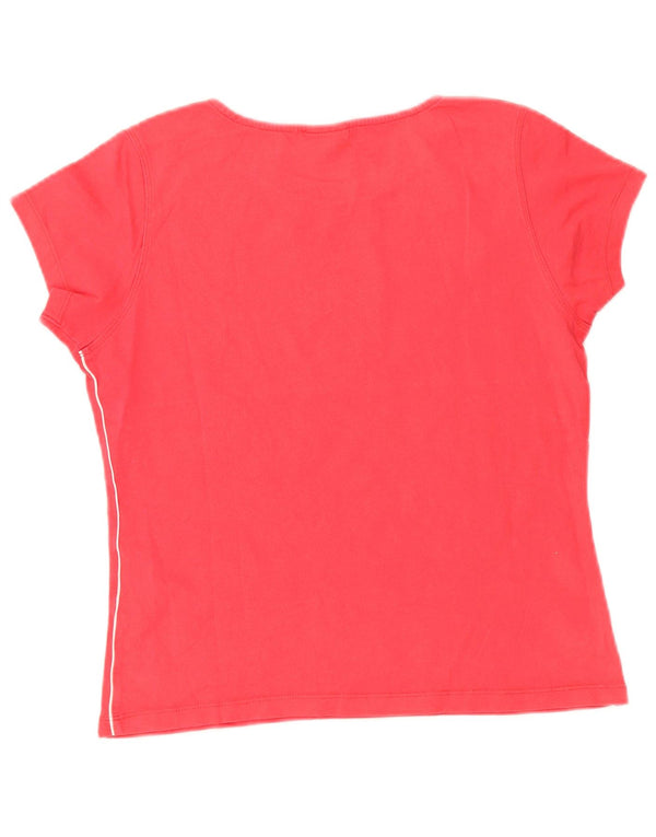 Champion Damen Crop Graphic T-Shirt Top UK 14 Large Pink