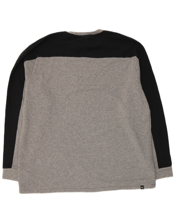 Puma Herren Graphic Sweatshirt Pullover XL Grau Colourblock Baumwolle