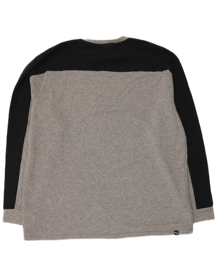 Puma Herren Graphic Sweatshirt Pullover XL Grau Colourblock Baumwolle