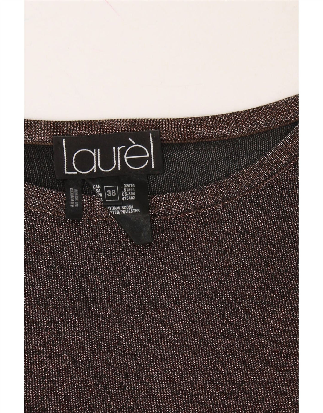 LAUREL Womens Top Long Sleeve IT 38 XS Brown Rayon Vintage Laurel and Second-Hand Laurel from Messina Hembry 