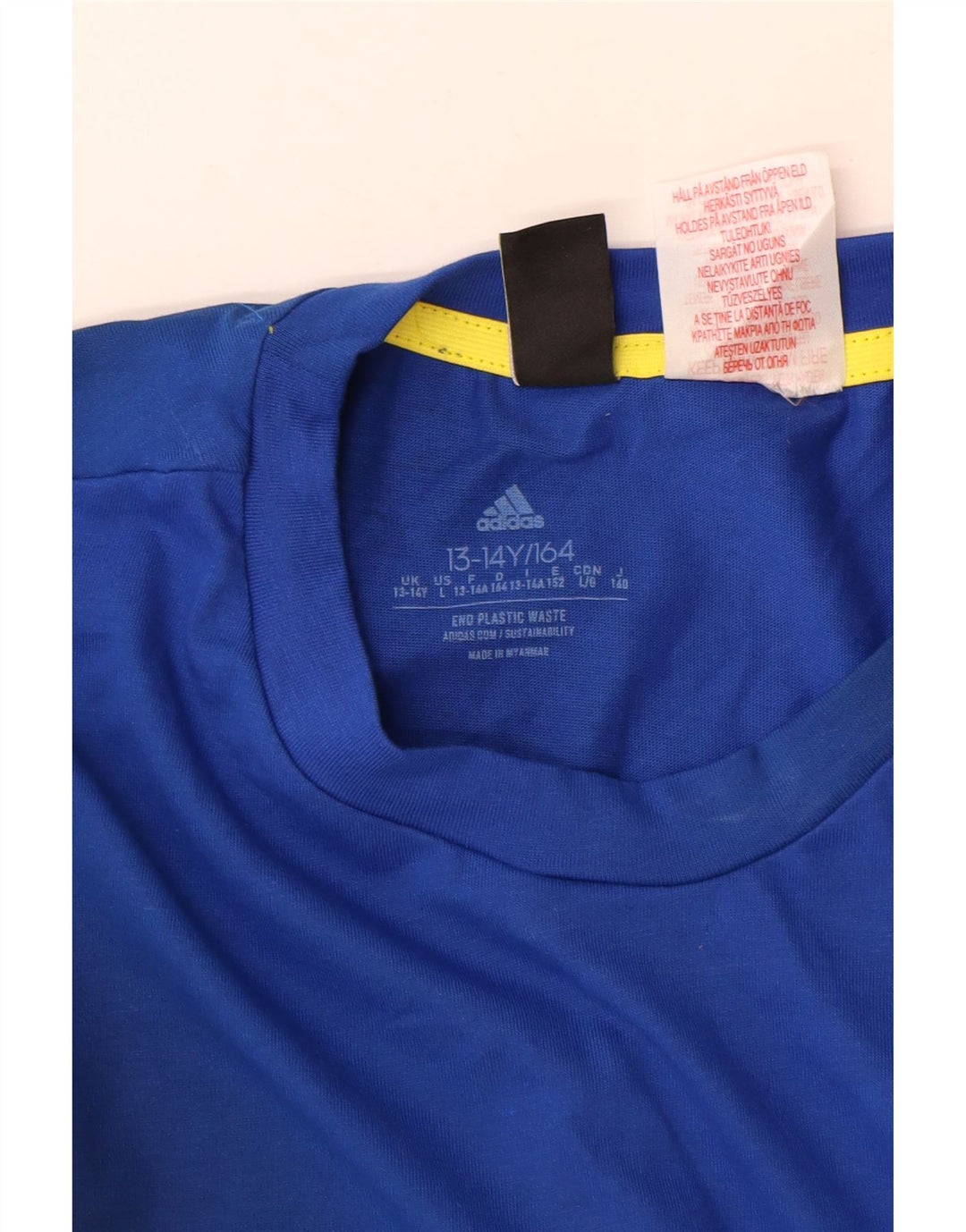 Adidas T-Shirt mit Grafik für Jungen, 13–14 Jahre, blaue Batik-Baumwolle
