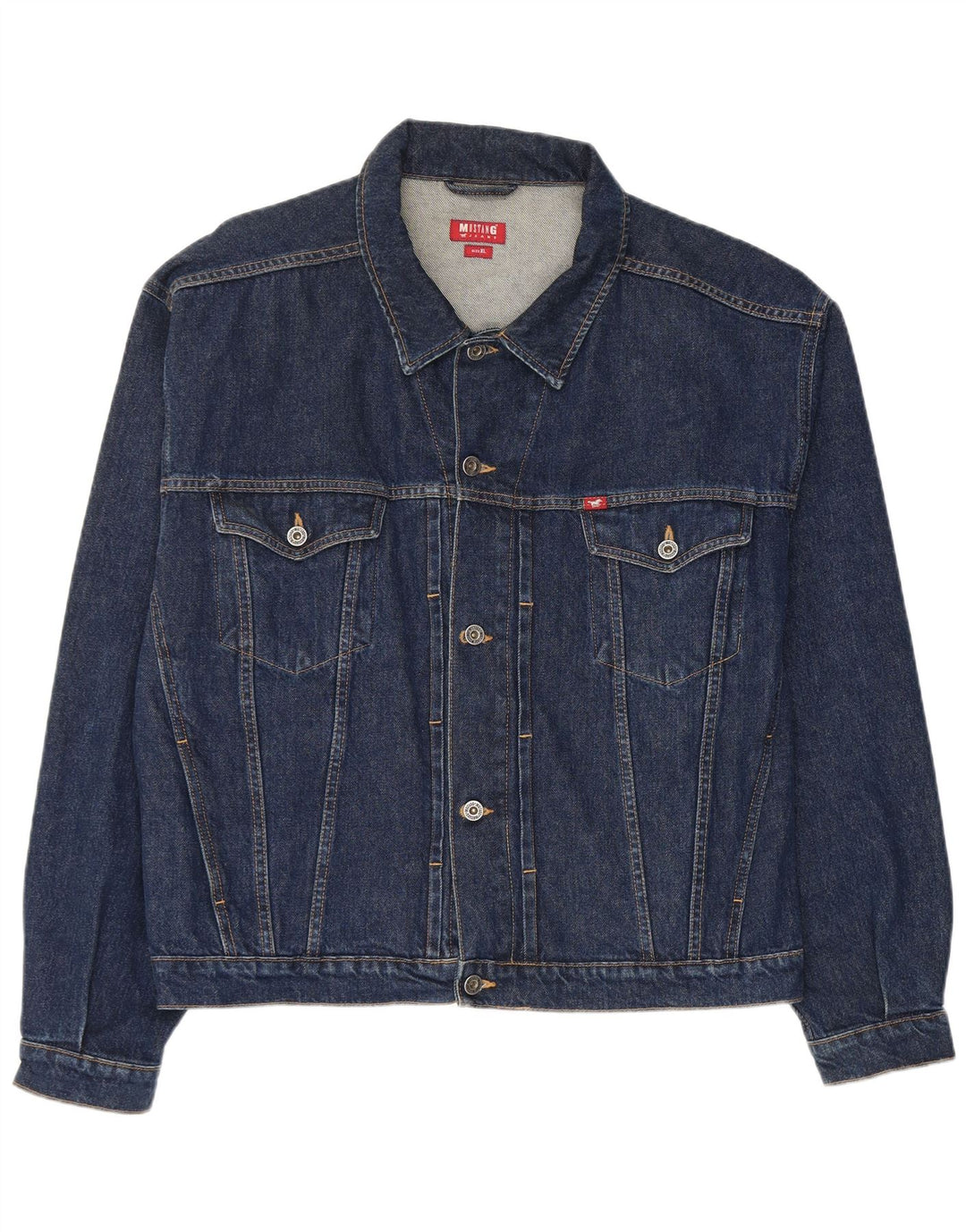 Mustang Herren Jeansjacke UK 42 XL Marineblau Baumwolle