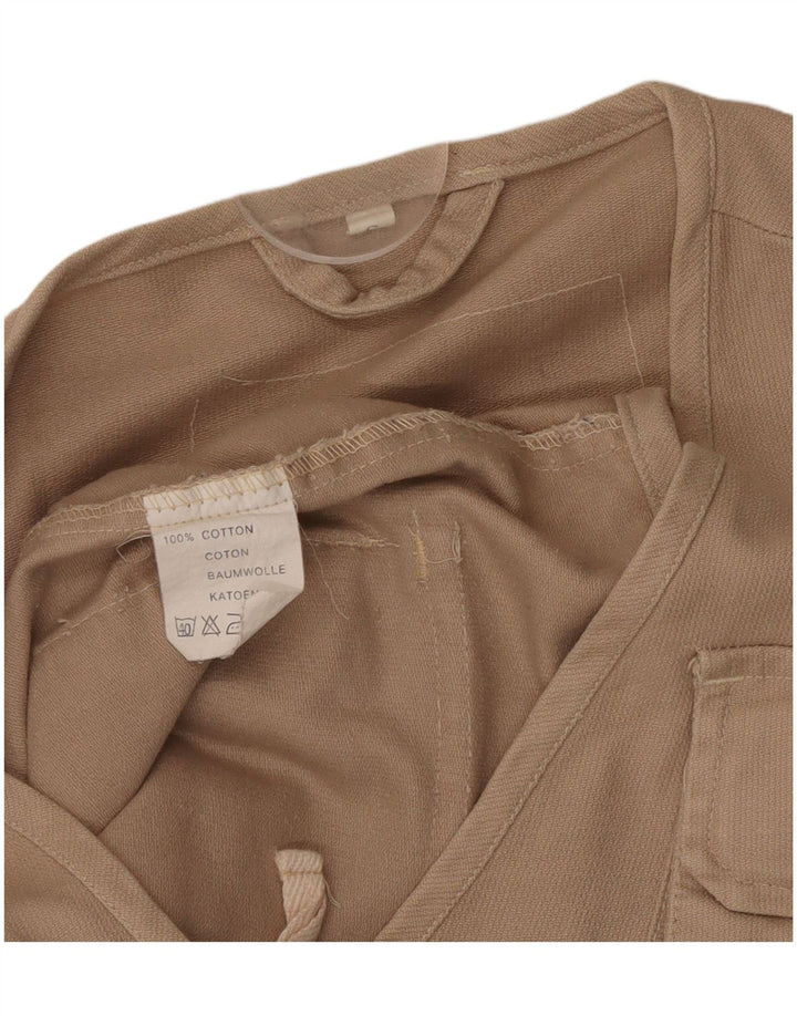 VINTAGE Mens Utility Gilet UK 38 Medium Beige Cotton