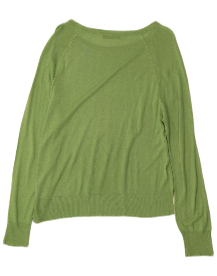 Zara Damen-Pullover mit U-Boot-Ausschnitt, Gr. 14, Mittelgrün