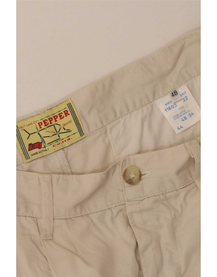 Vintage Herren Chino-Shorts mit Pegged, Größe 48, mittelgroß, W30, beige Baumwolle