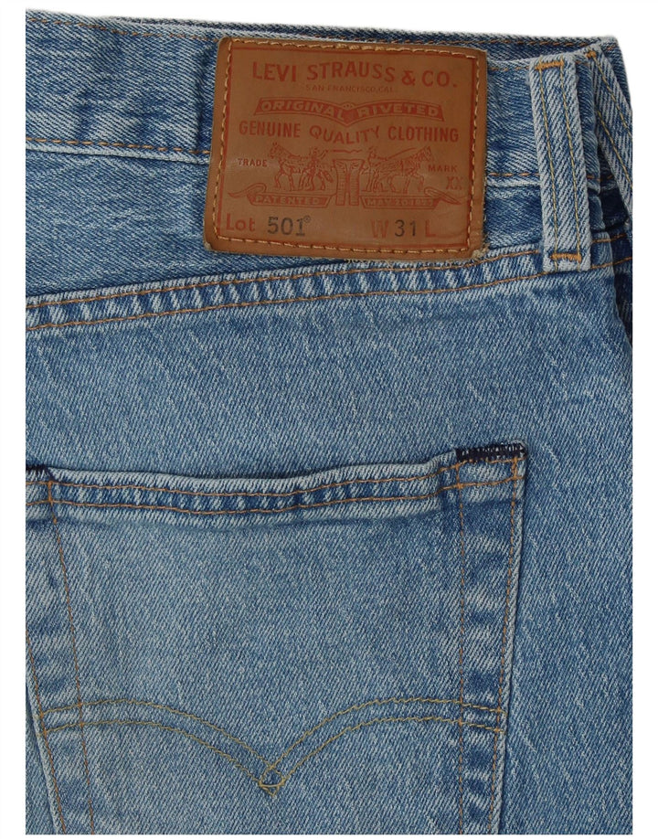LEVI'S Herren 501 Distressed Denim Shorts W31 Mittelblaue Baumwolle