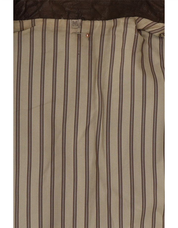 VINTAGE Herren Lederweste UK 38 Mittelbraun