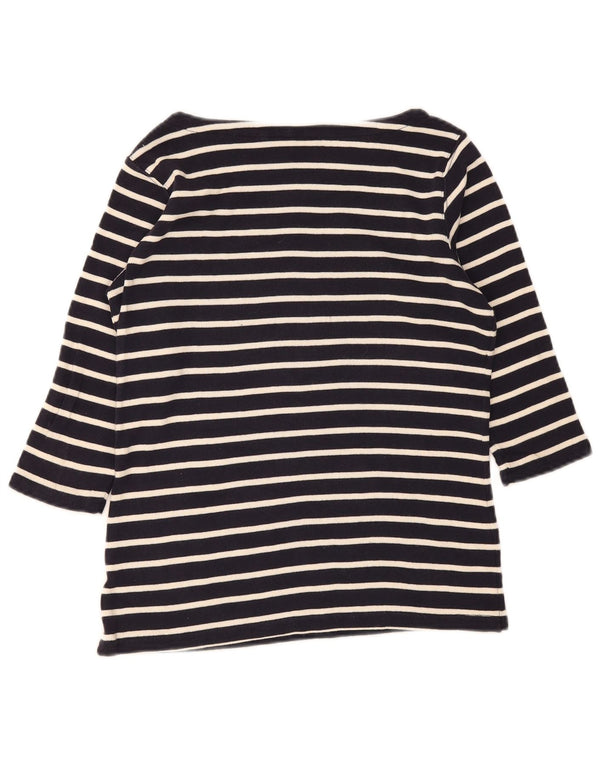 L.L.Bean Damen-Top, 3/4-Ärmel, UK-Gr. 14, Mittel, Marineblau, gestreift