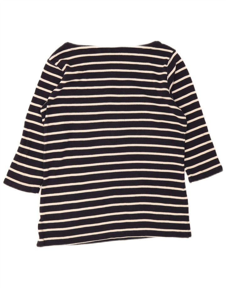 L.L.Bean Damen-Top, 3/4-Ärmel, UK-Gr. 14, Mittel, Marineblau, gestreift